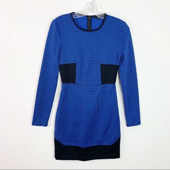 Tibi New York Blue & Black Houndstooth Dress size 0 - Picture 1 of 3